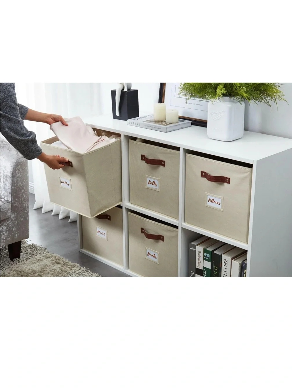 DECOMOMO Storage Bins, Cube Storage Bin with Labels 13